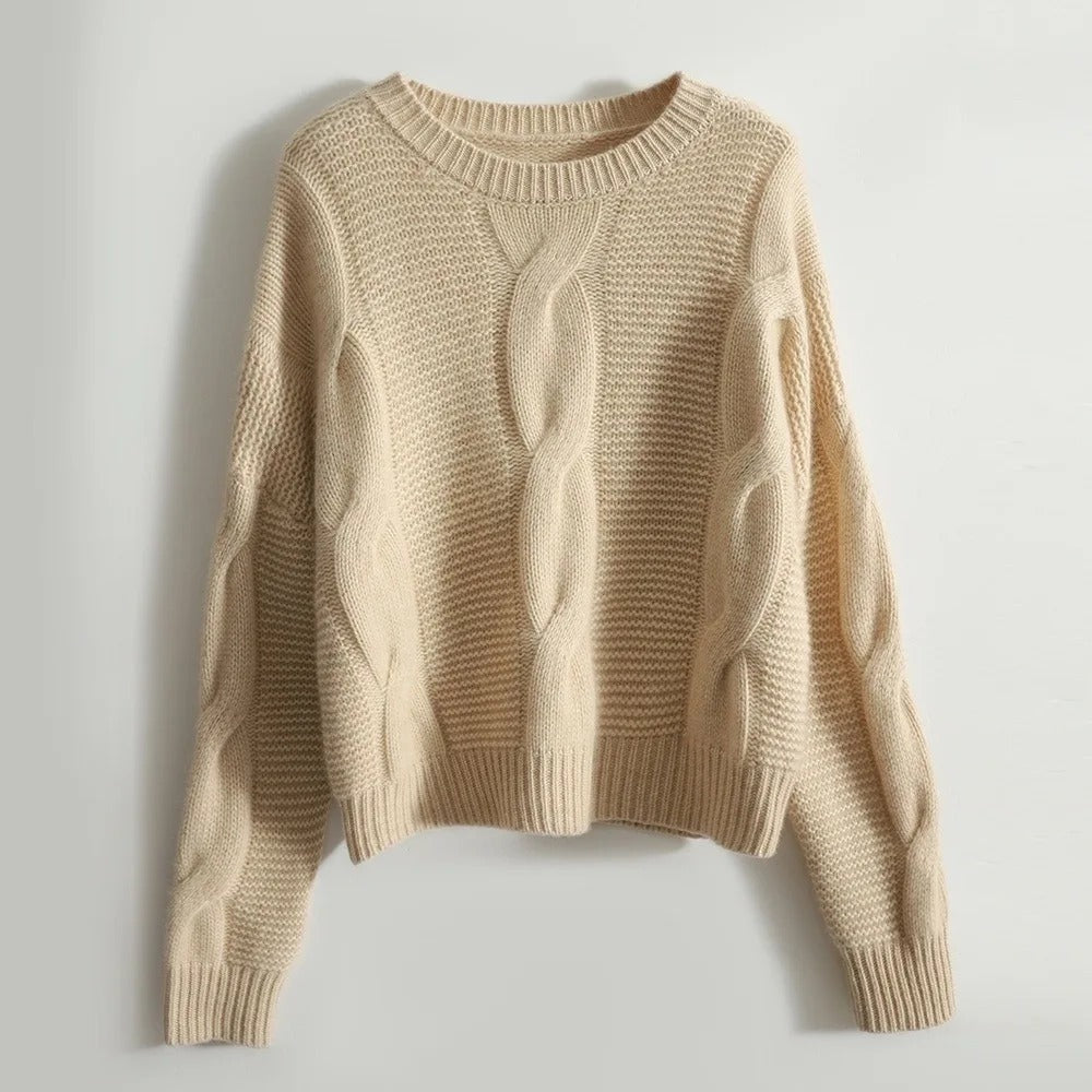 Kvinders Sweater Håndstrikket Blødt Bomuld