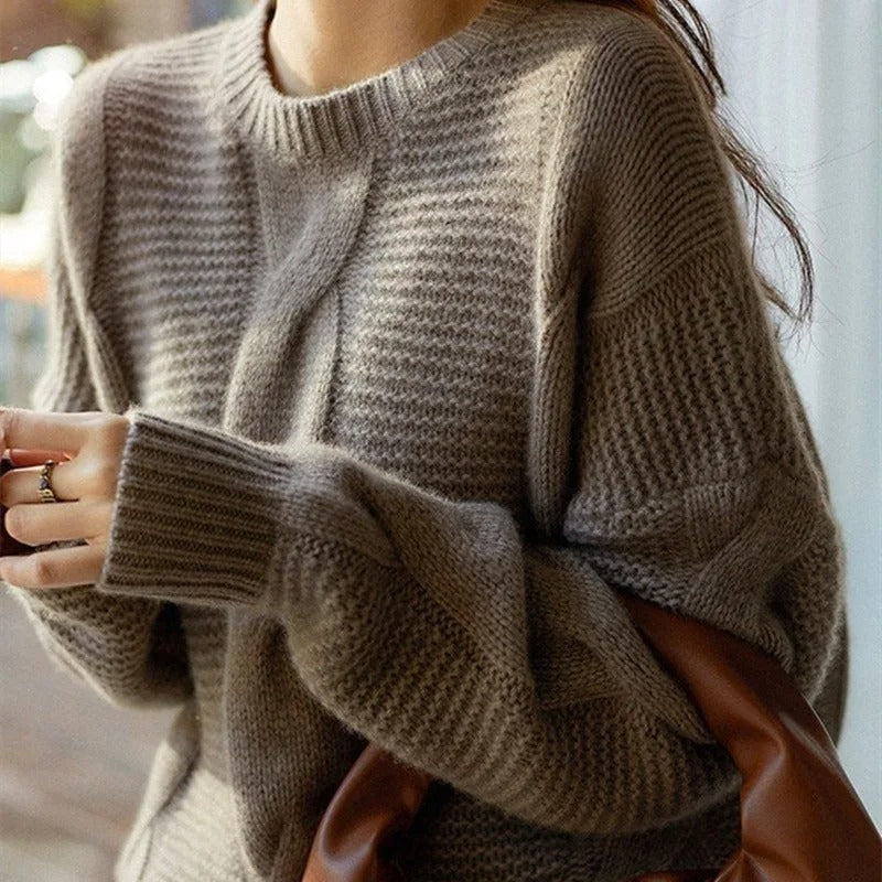 Kvinders Sweater Håndstrikket Blødt Bomuld
