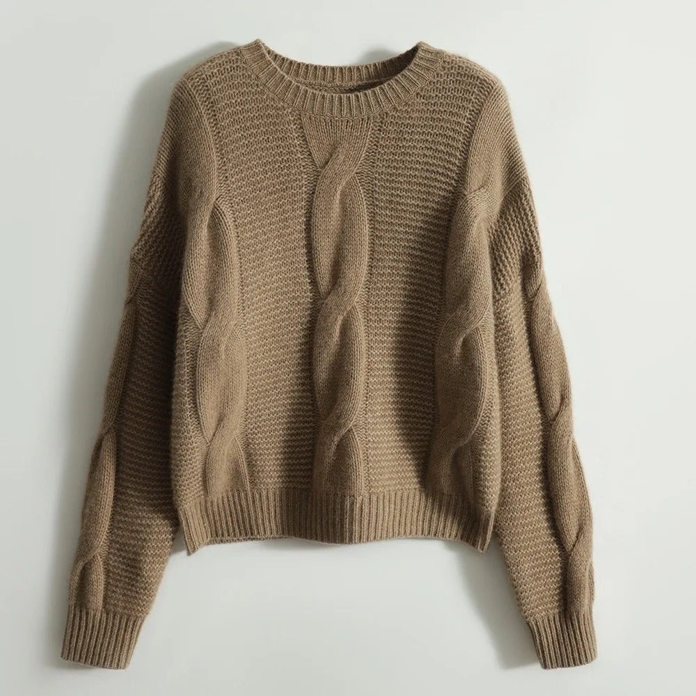 Kvinders Sweater Håndstrikket Blødt Bomuld