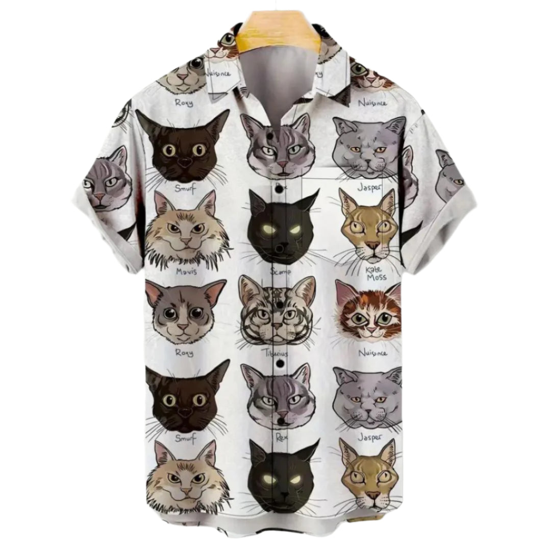 Herres T-shirt Afslappet Design Letvægtsstof Cat Print