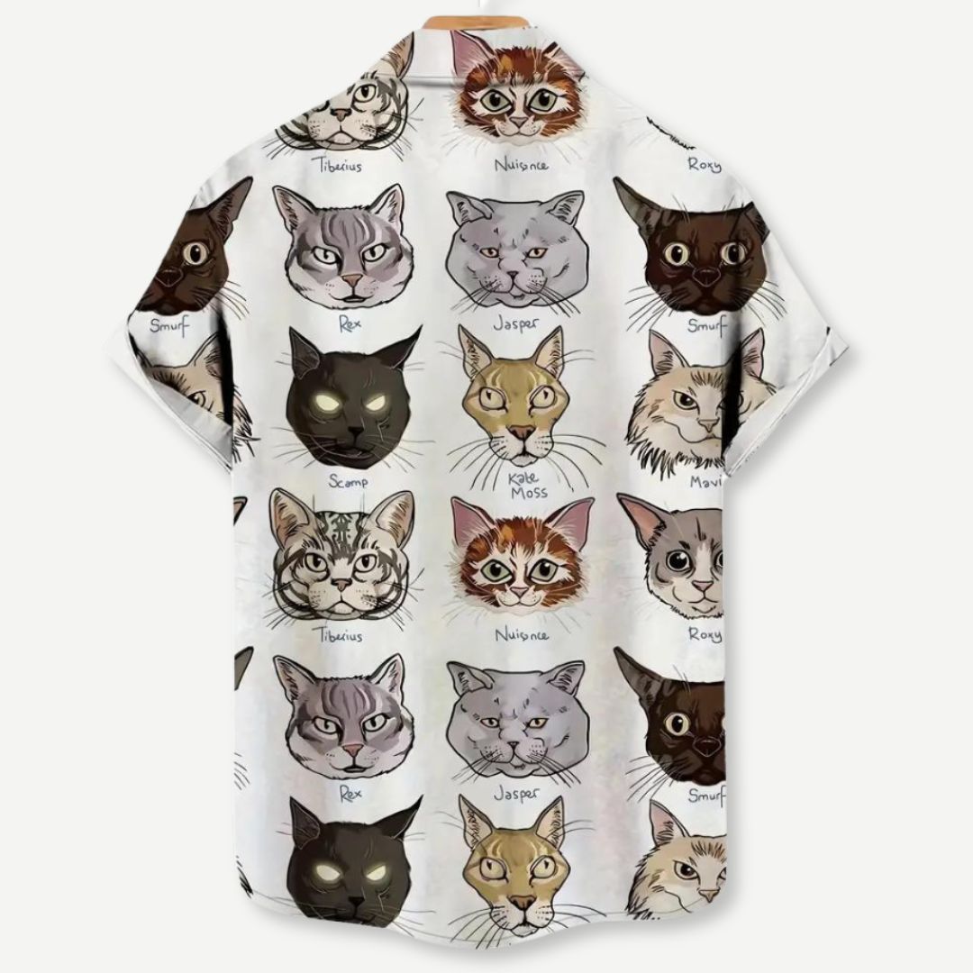 Herres T-shirt Afslappet Design Letvægtsstof Cat Print