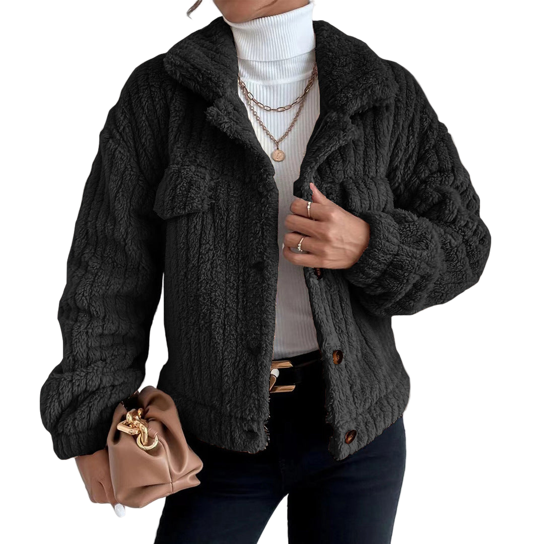 Kvinders Teddy Coat Faux Shearling Oversized Fit