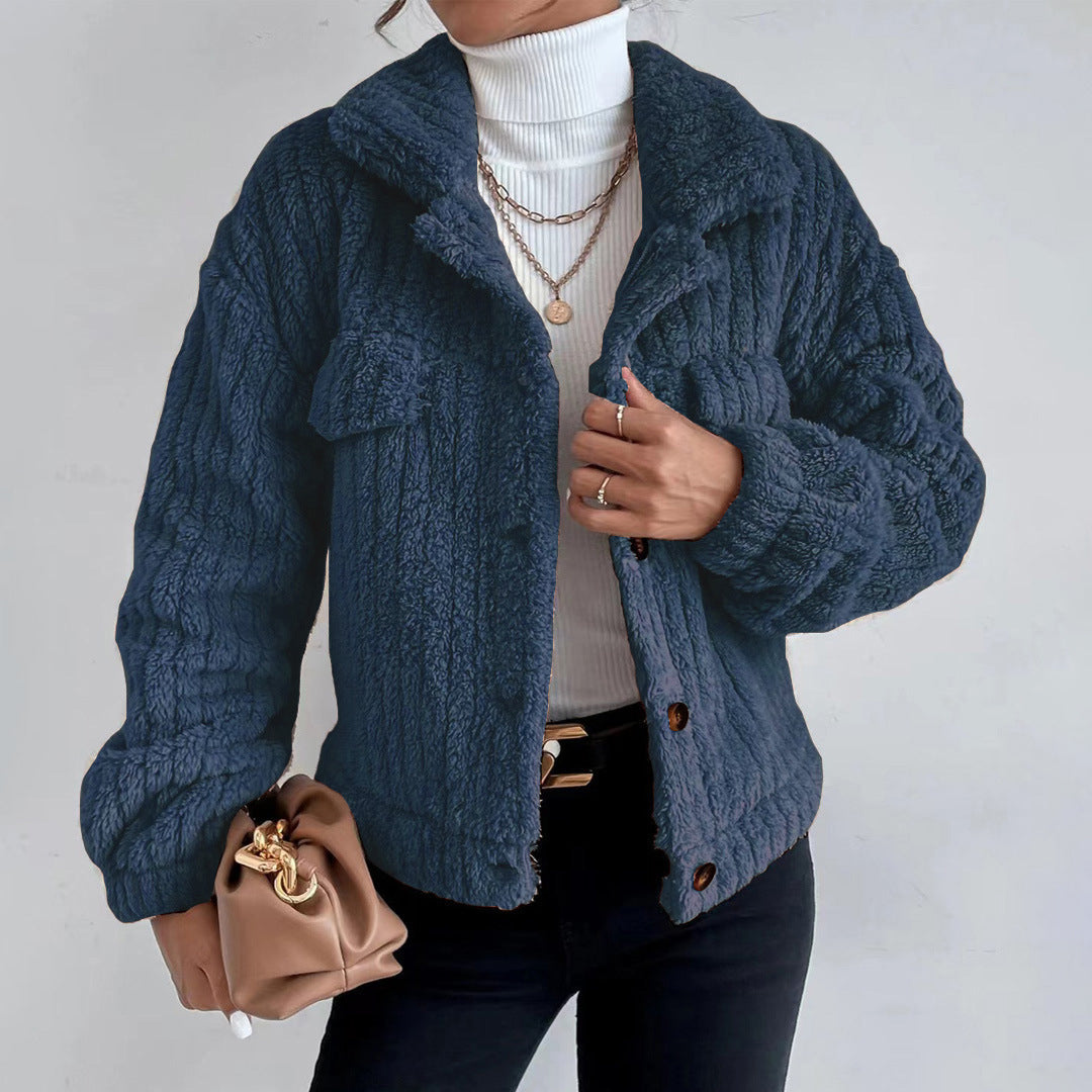 Kvinders Teddy Coat Faux Shearling Oversized Fit