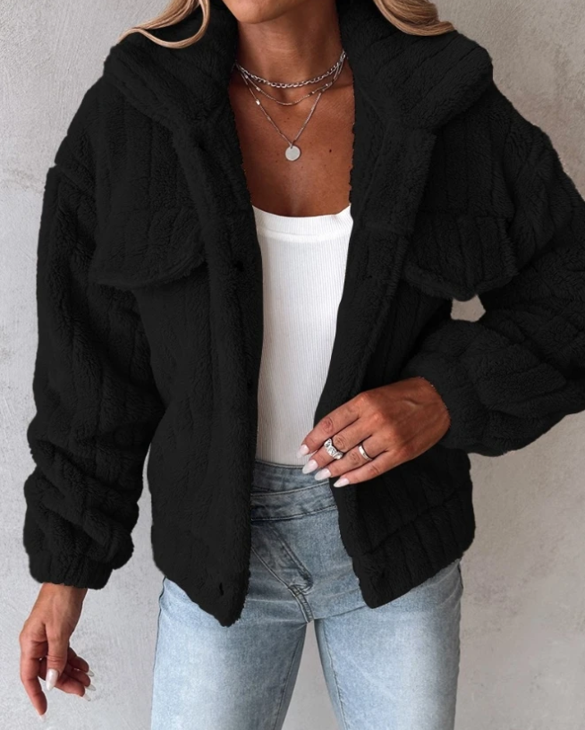 Kvinders Teddy Coat Oversized Fit