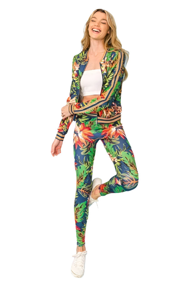 Kvinders Tropical Vibe Tracksuit Cable Knit Sæt
