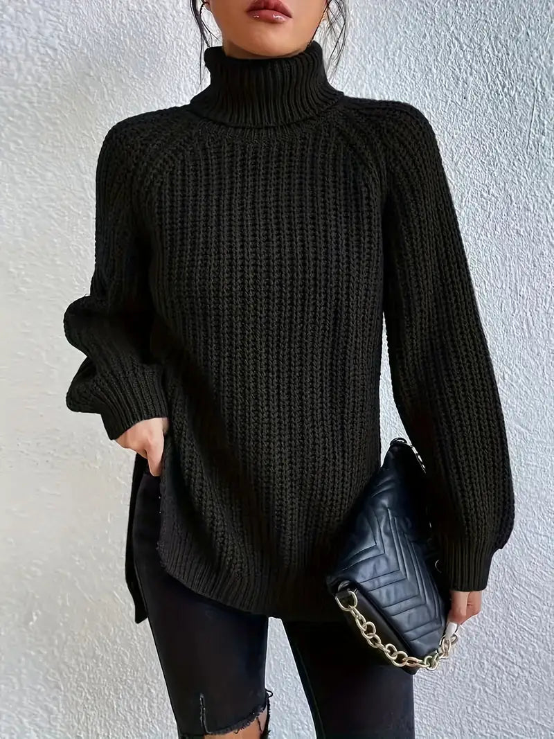 Kvinders Turtleneck Strik i Bomuld