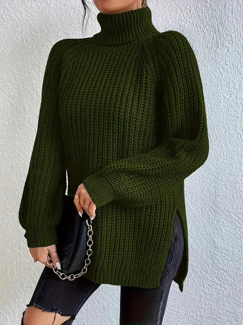 Kvinders Turtleneck Strik i Bomuld