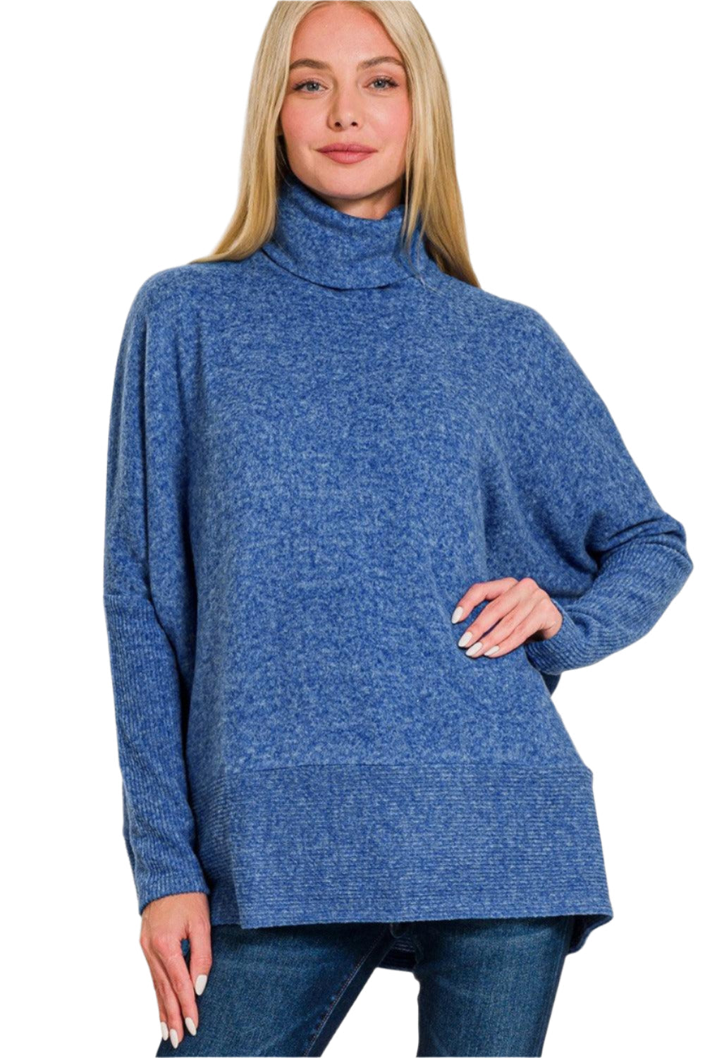 Kvinders Turtleneck Sweater Melange Hacci