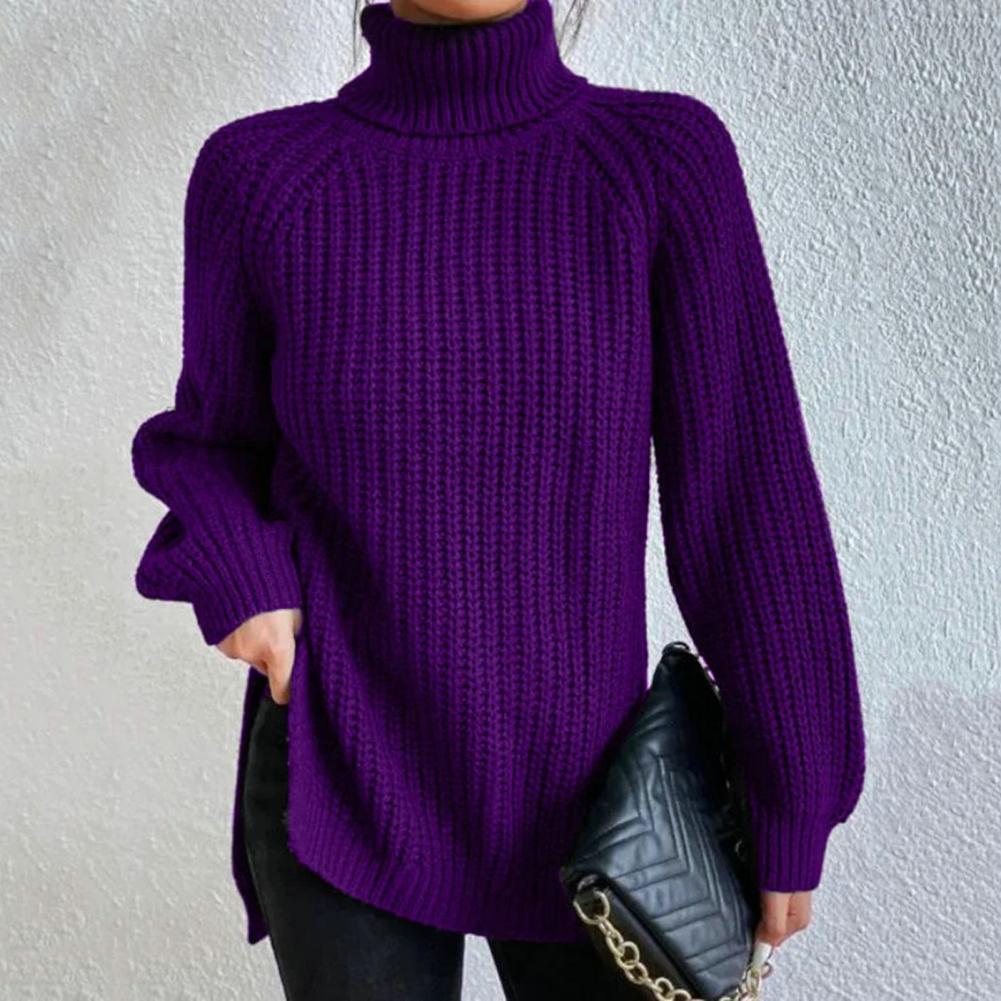 Kvinders Turtleneck Sweater Ribbet Uld Strik