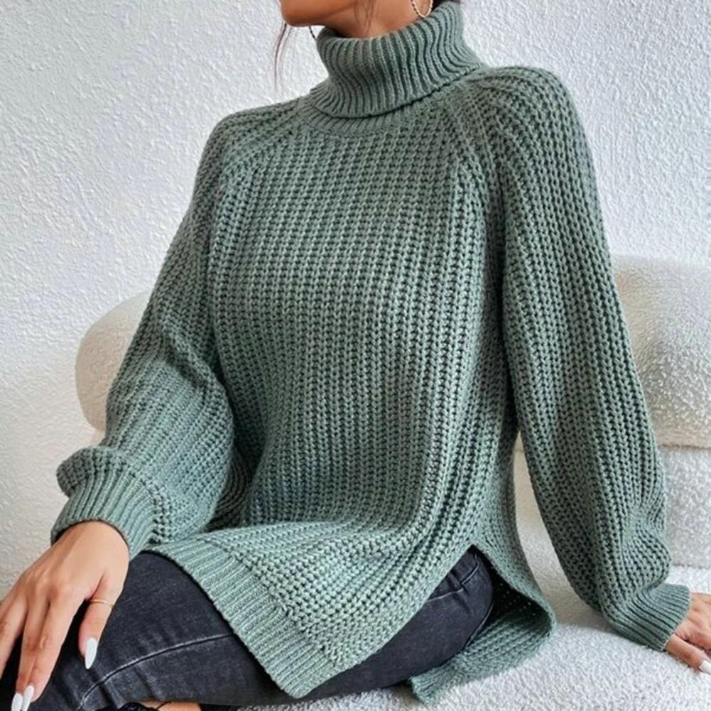 Kvinders Turtleneck Sweater Ribbet Uld Strik