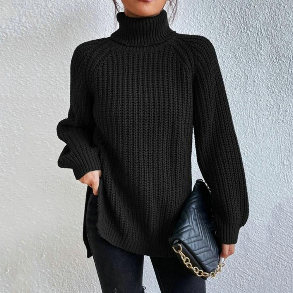 Kvinders Turtleneck Sweater Ribbet Uld Strik
