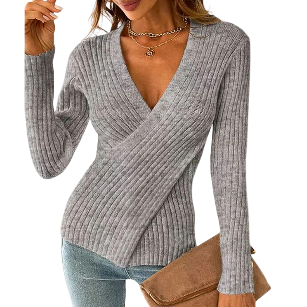 Kvinders V-hals Sweater Trendy Stil