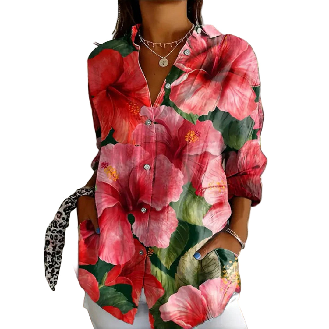 Kvinders Vintage Bluse i Smukke Farver