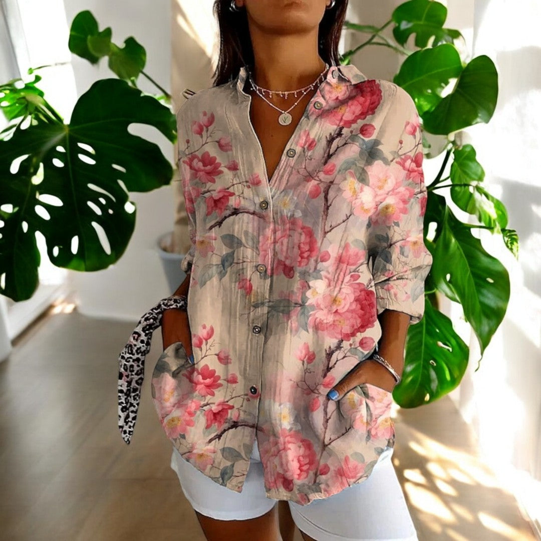 Kvinders Vintage Bluse i Smukke Farver