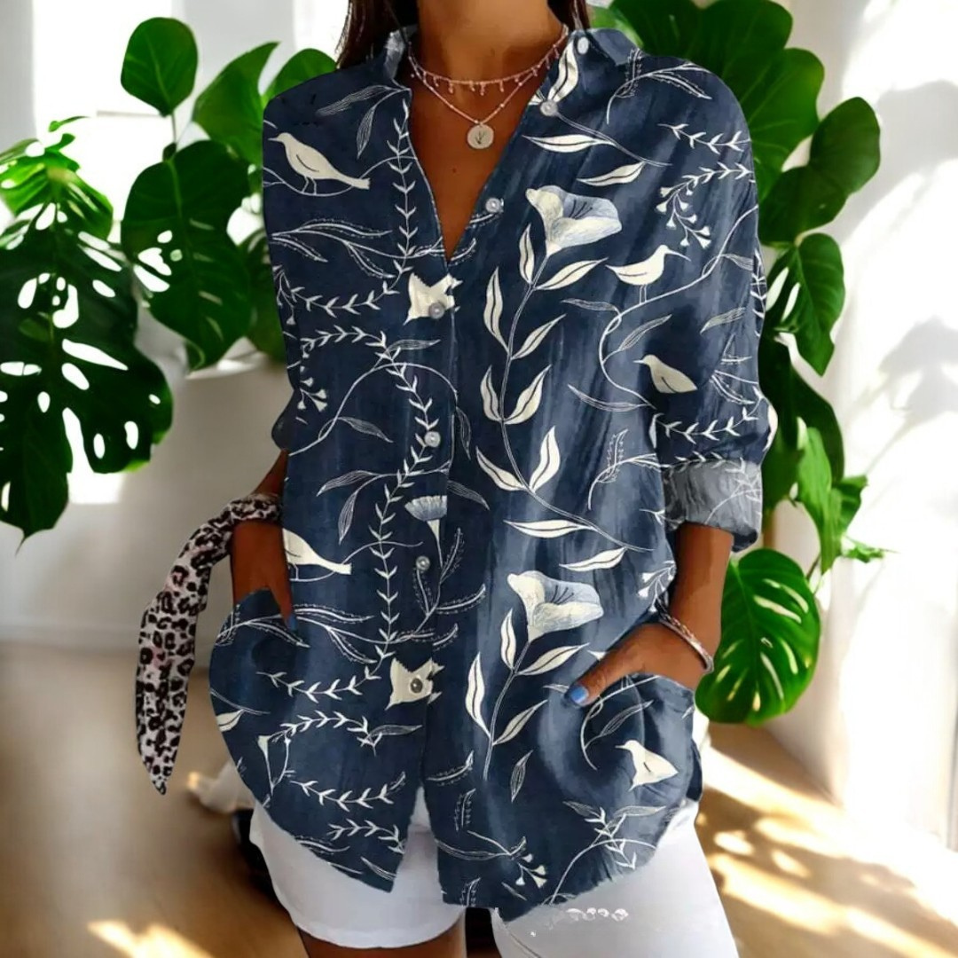 Kvinders Vintage Bluse i Smukke Farver