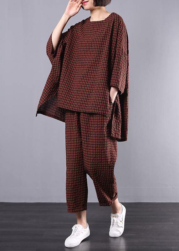 Kvinders Vintage Bluse og Bukser Sæt Chic Mønster