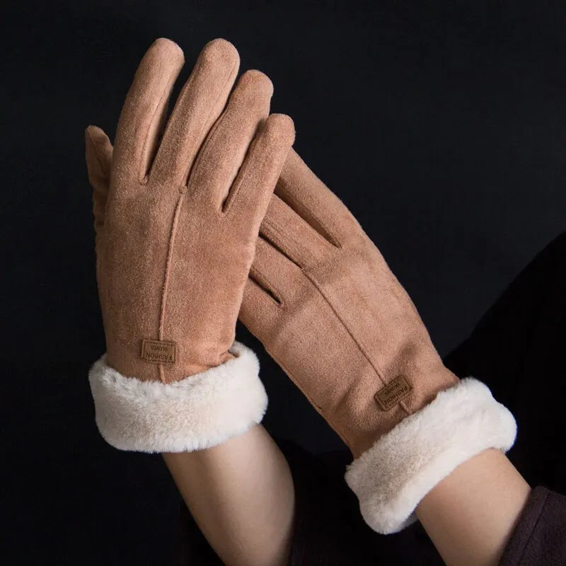 Kvinders Vinterhandsker i Ruskind Stil
