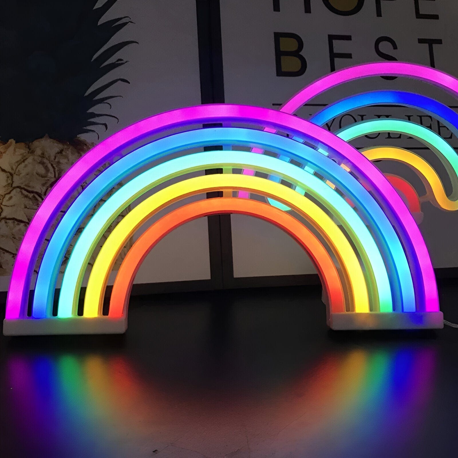GlowBow - Sødt LED-regnbue-neonskilt til væg- og bordudstilling