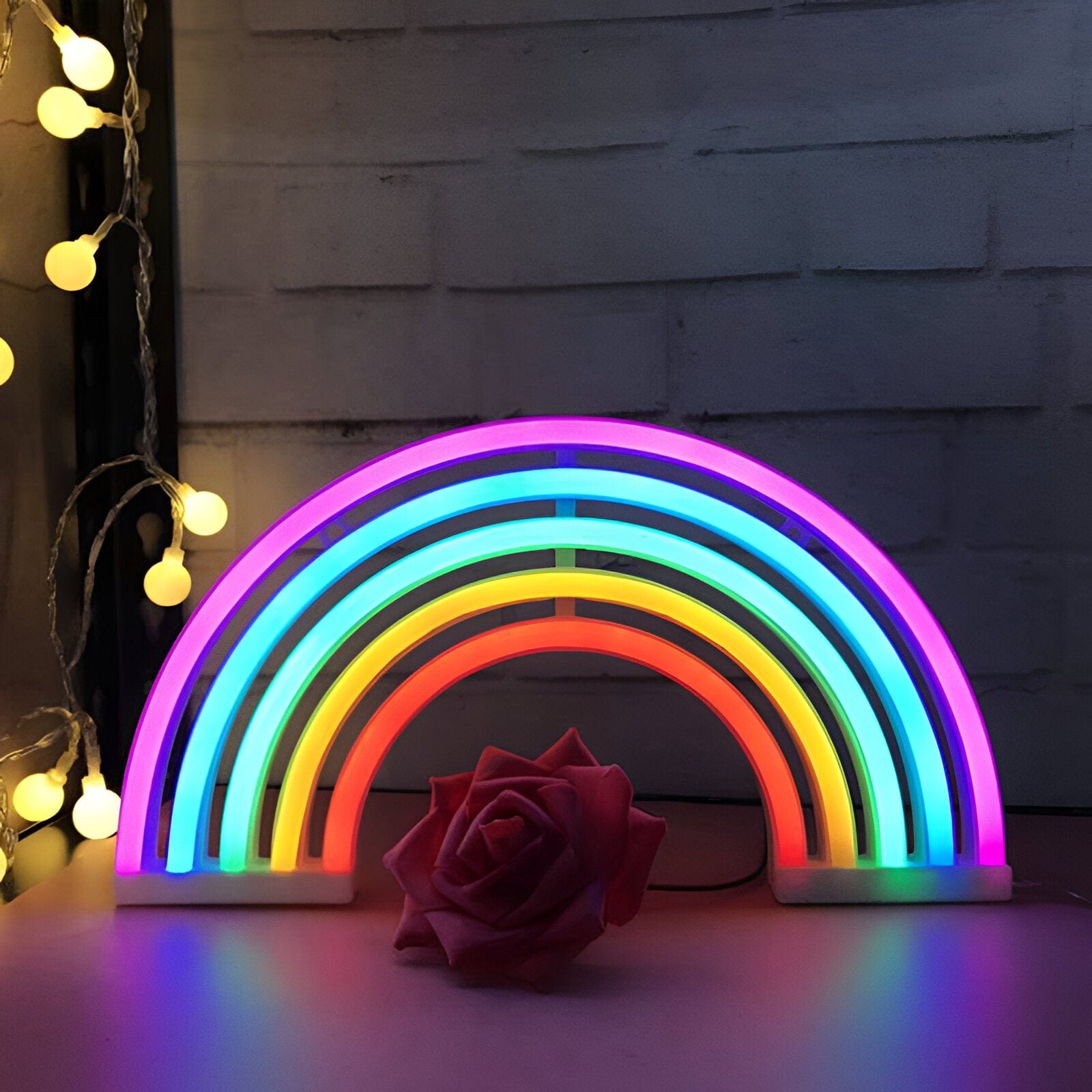 GlowBow - Sødt LED-regnbue-neonskilt til væg- og bordudstilling