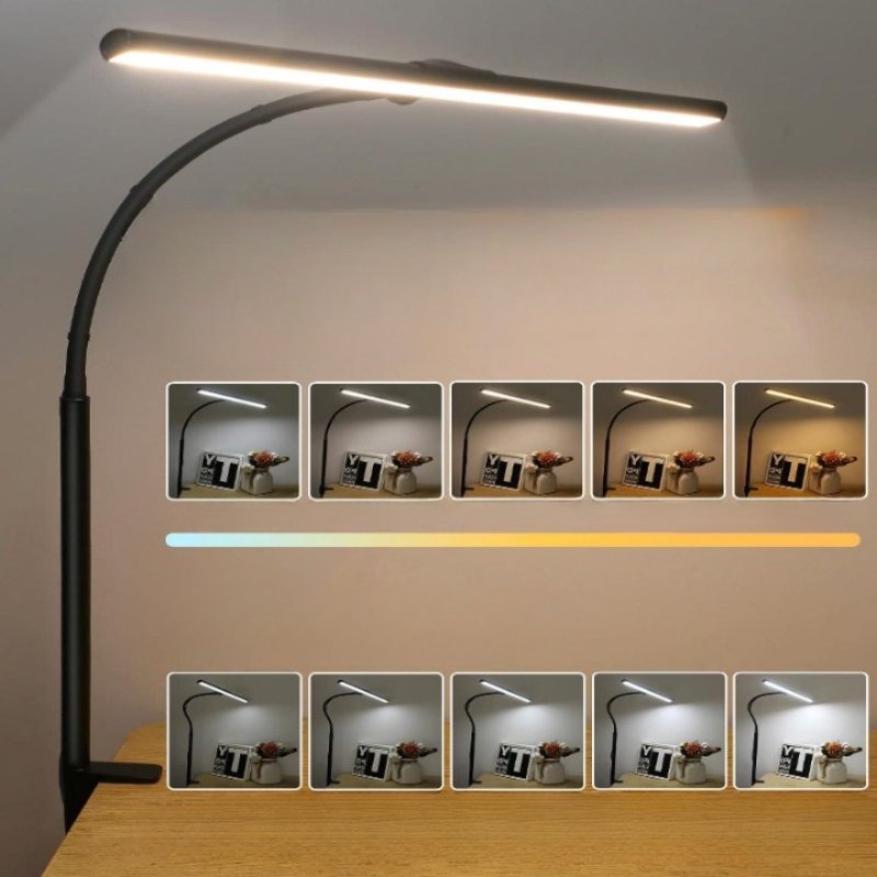 LED Bordlampe med Fleksibel Svanehals til Kontor og Hjem