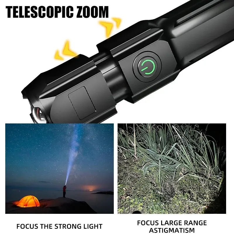 LED Lommelygte med Teleskopisk Zoom