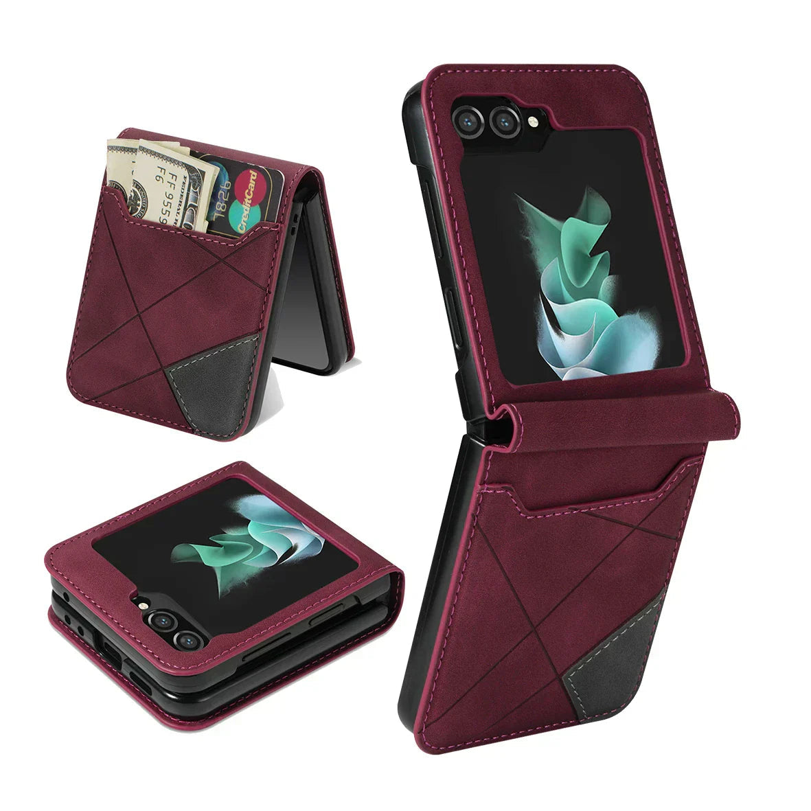 Læderpung Etui til Samsung Galaxy 3,4,5,6 Z Flip
