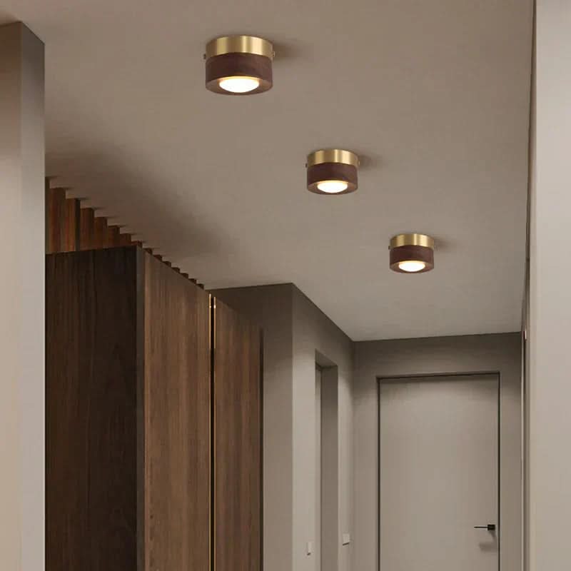 Loftlampe i Valnød med LED Belysning