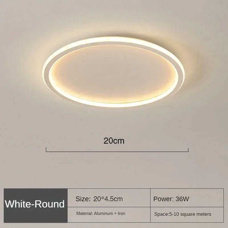 Loftslampe Rund Minimalistisk Til Stue Og Soveværelse