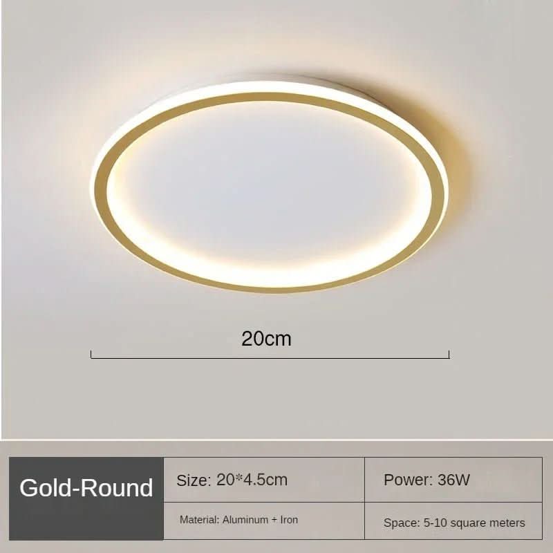 Loftslampe Rund Minimalistisk Til Stue Og Soveværelse