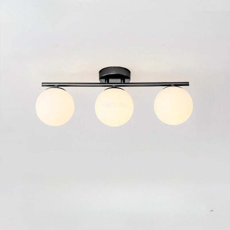 Loftslampe Stue Soveværelse Minimalistisk Glaskugleform Hvid Finish