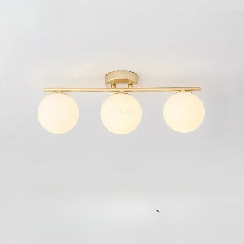 Loftslampe Stue Soveværelse Minimalistisk Glaskugleform Hvid Finish