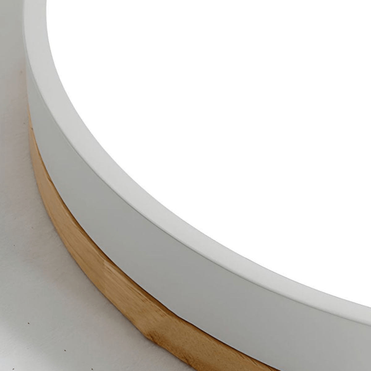 Loftslampe med Naturligt Træ og Grøn Accent