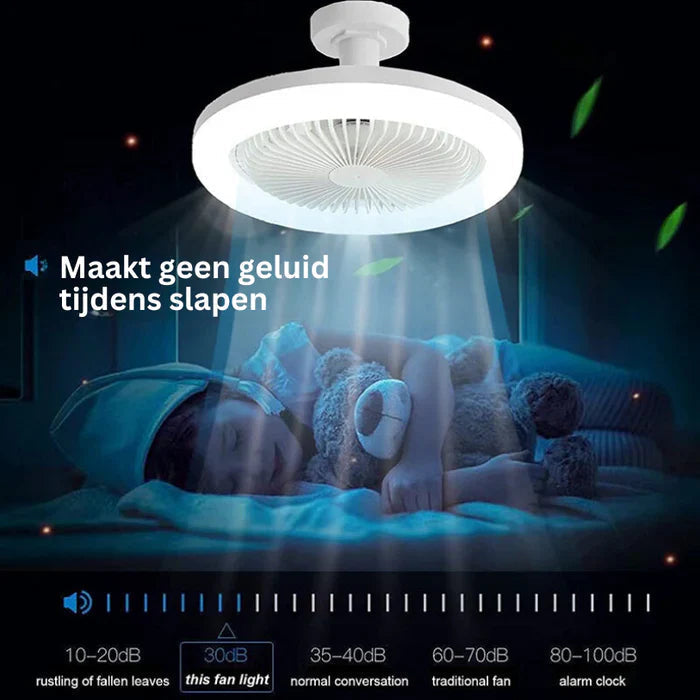 Loftsventilator med Lys og Fjernbetjening Slank Design