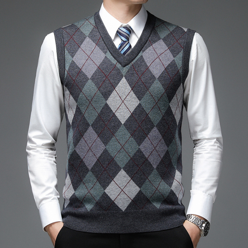 Mænds Ærmeløs Sweater V-Hals