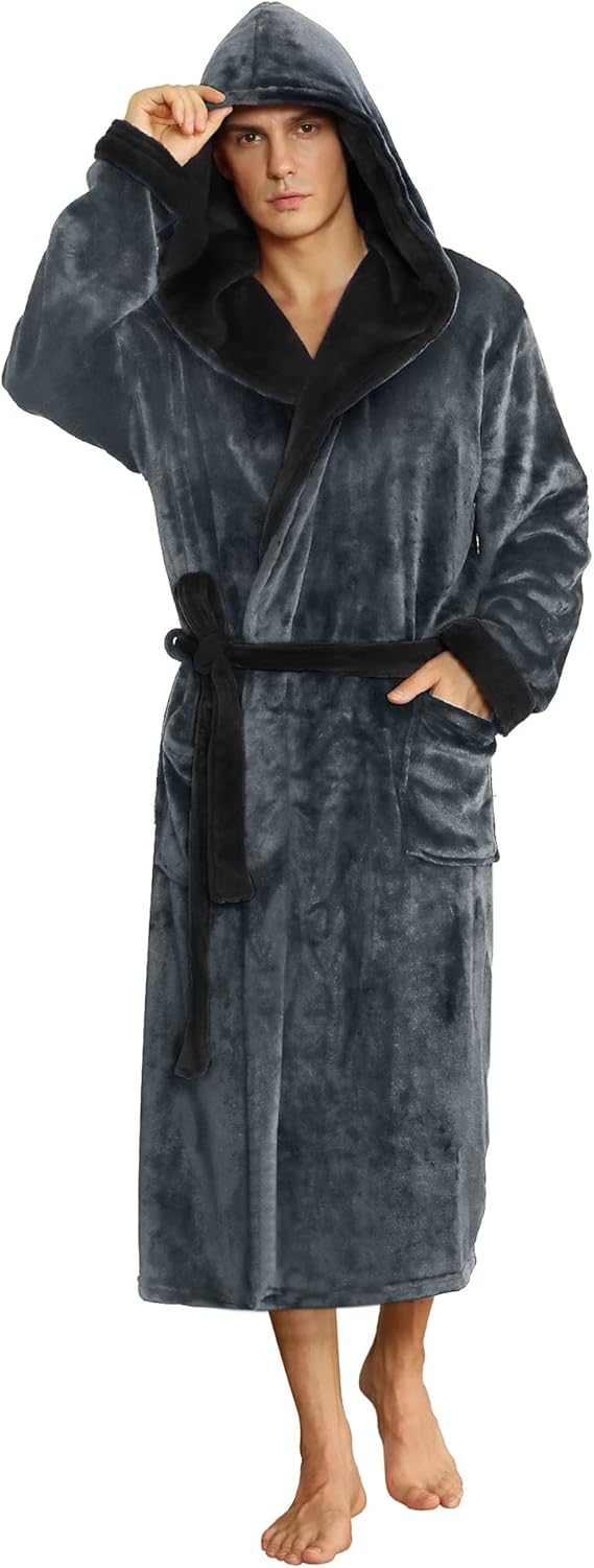 Herre Badekåbe Med Hætte - Komfortabel Og Stilfuld Fleece Design