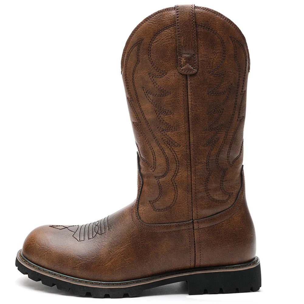 Herre Cowboy Støvler Læder Western Stil Letvægts Anti-Slip