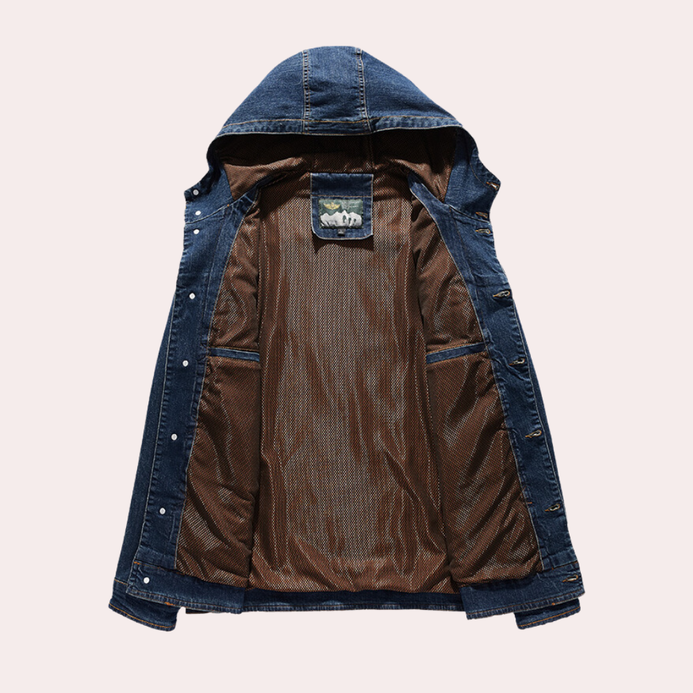 Herre Denim Jakke Casual Stil