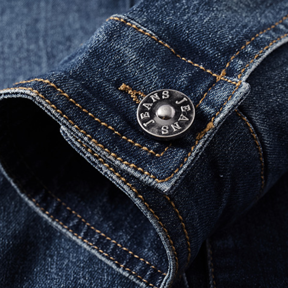 Herre Denim Jakke Casual Stil