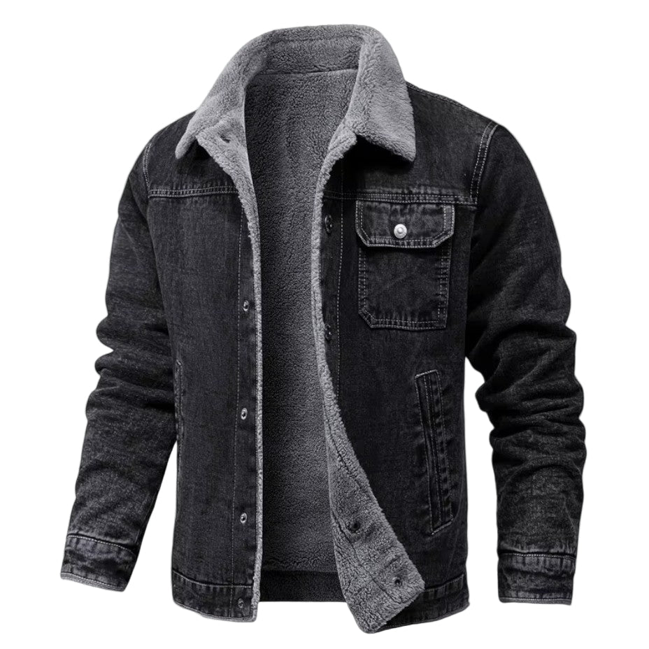Herre Denimjakke Fleeceforet