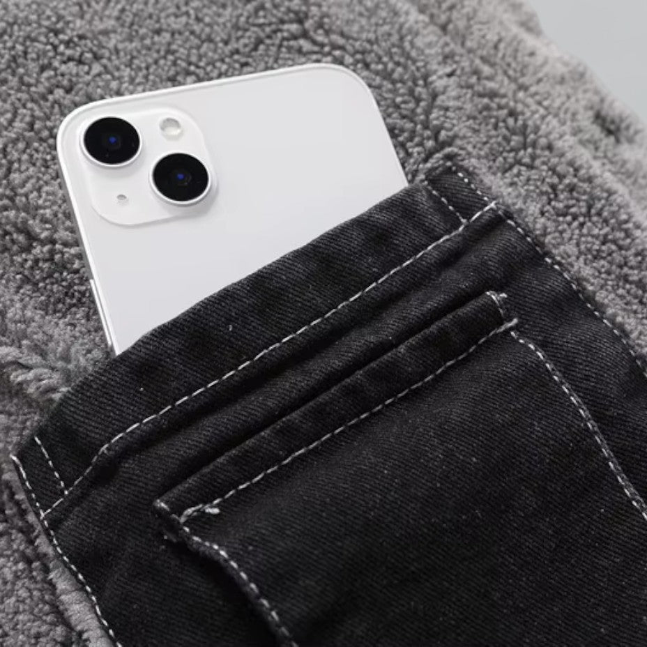 Herre Denimjakke Fleeceforet