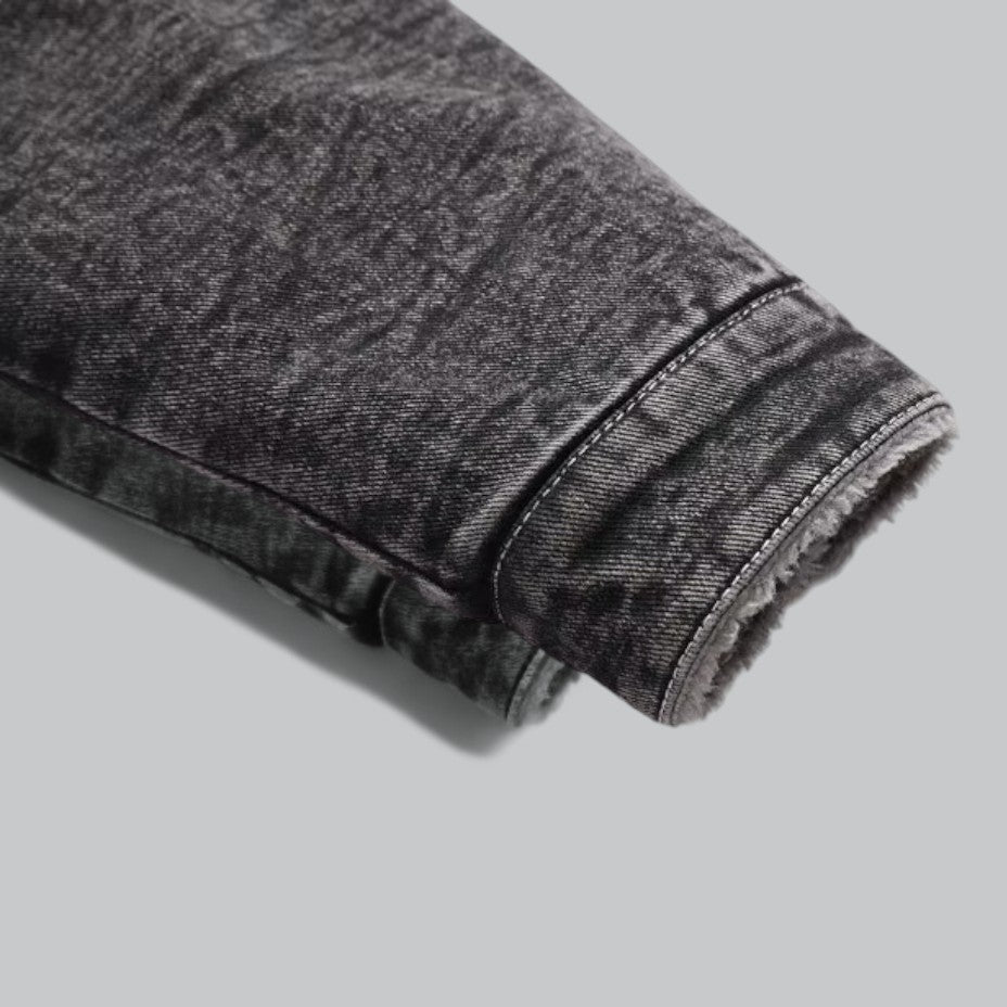 Herre Denimjakke Fleeceforet