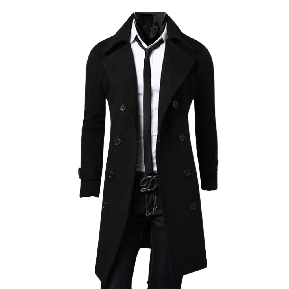 Herre Dobbeltradet Trenchcoat Stilfuld