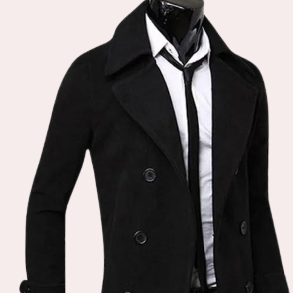 Herre Dobbeltradet Trenchcoat Stilfuld