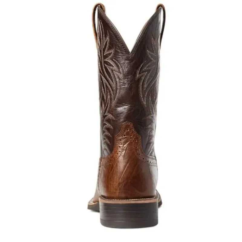 Herre Høje Støvler Håndlavet Læder Retro Cowboy Støvler med Broderi
