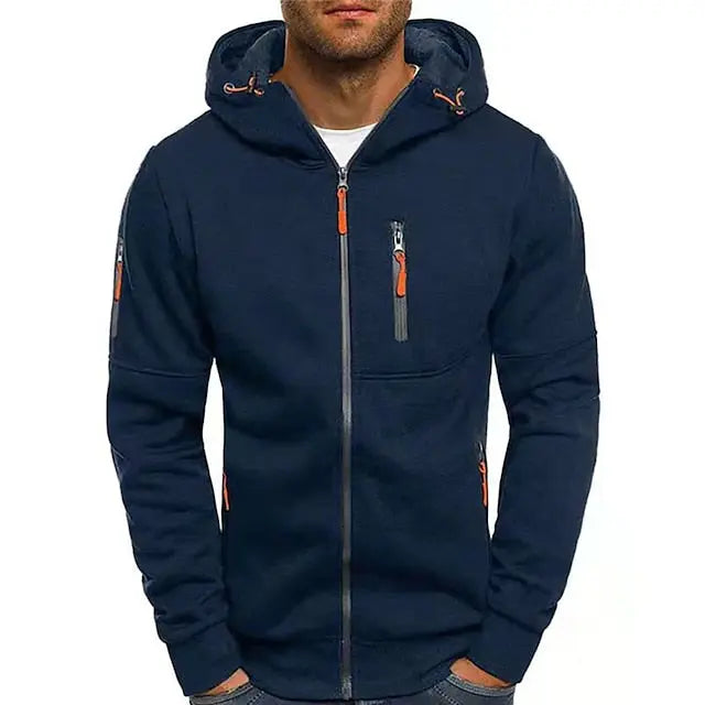 Herre Hoodie med Justerbar Hætte og Kangaroo-lomme