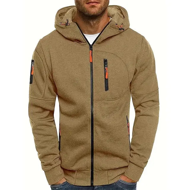 Herre Hoodie med Justerbar Hætte og Kangaroo-lomme