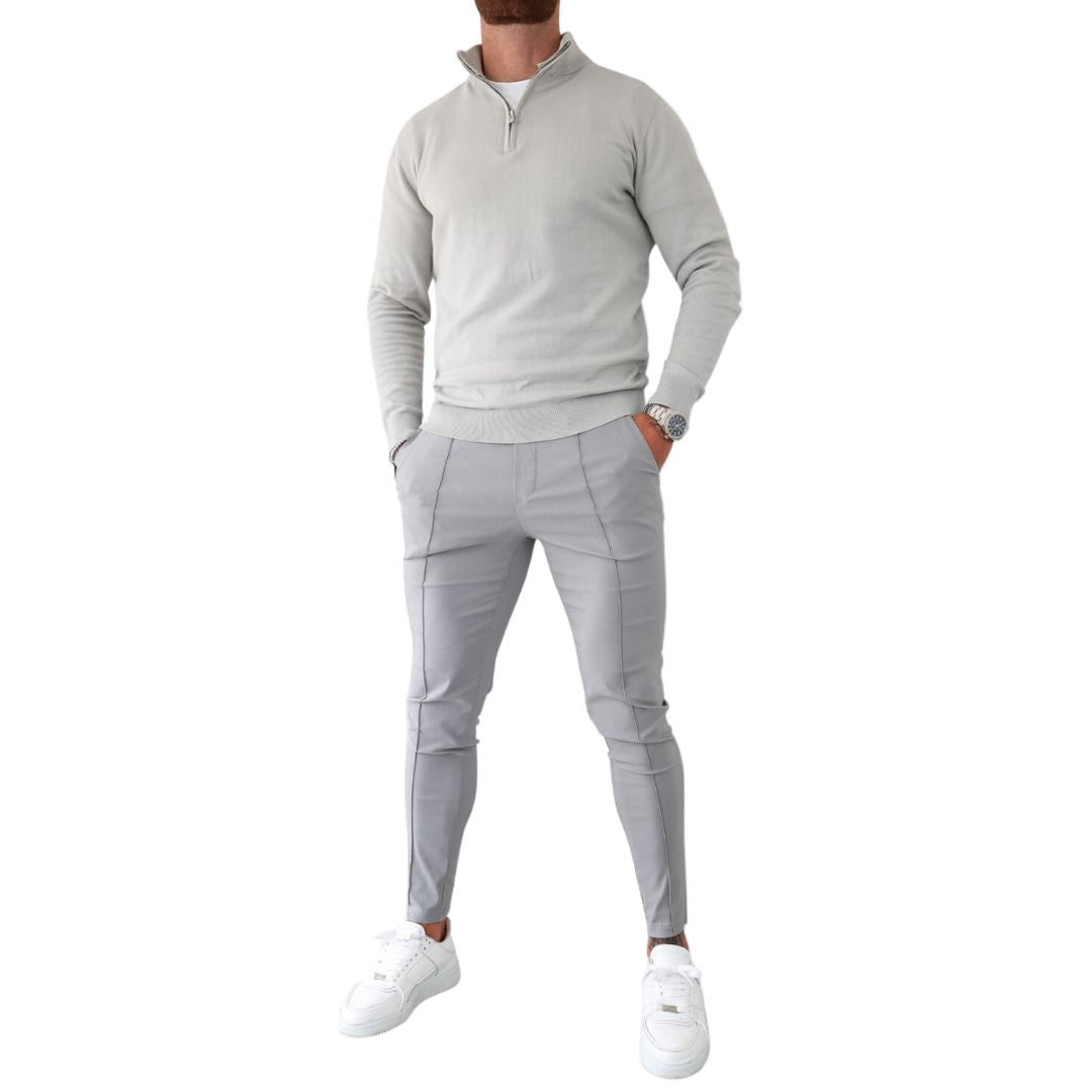 Herre Jumper med Halv Lynlås Casual Stil