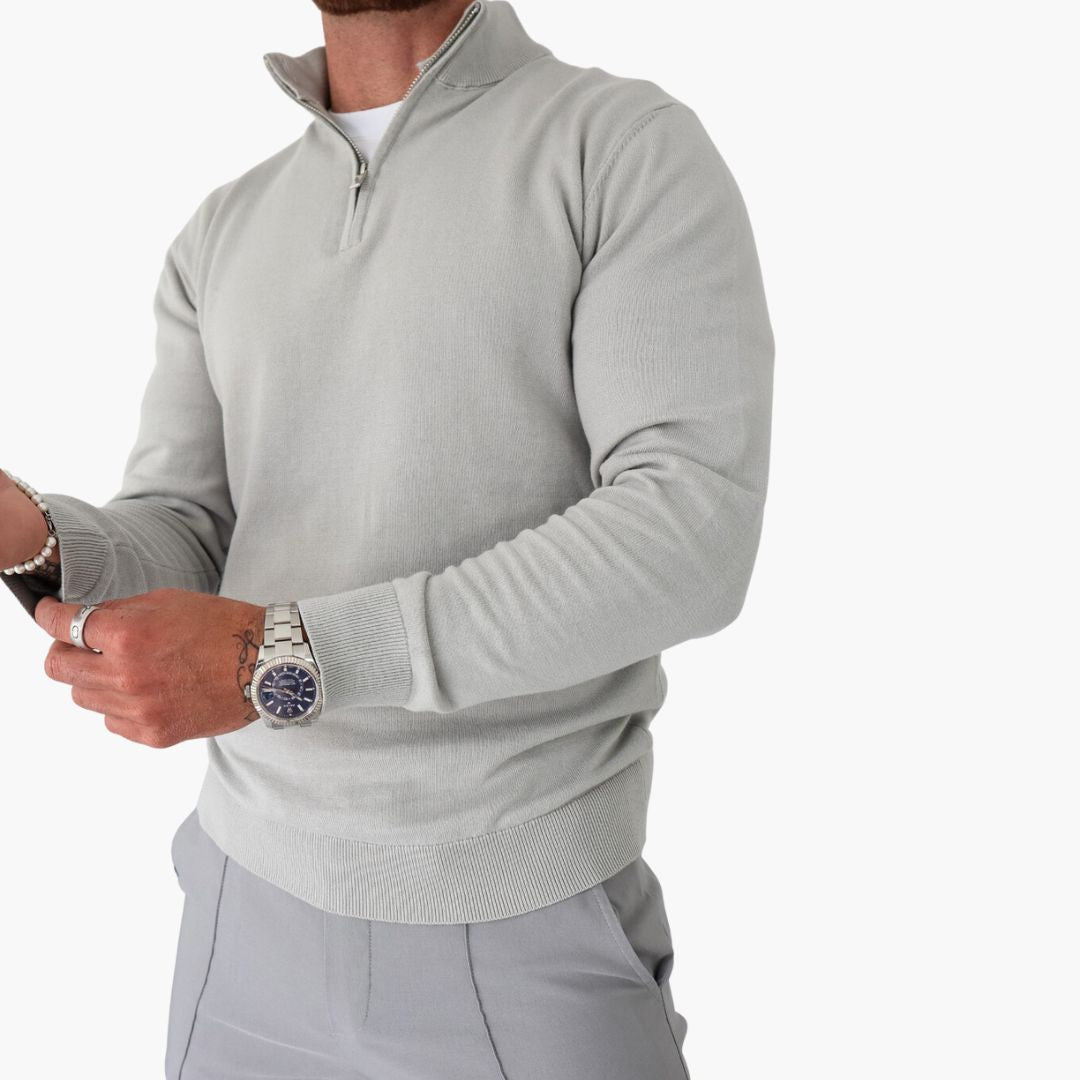 Herre Jumper med Halv Lynlås Casual Stil