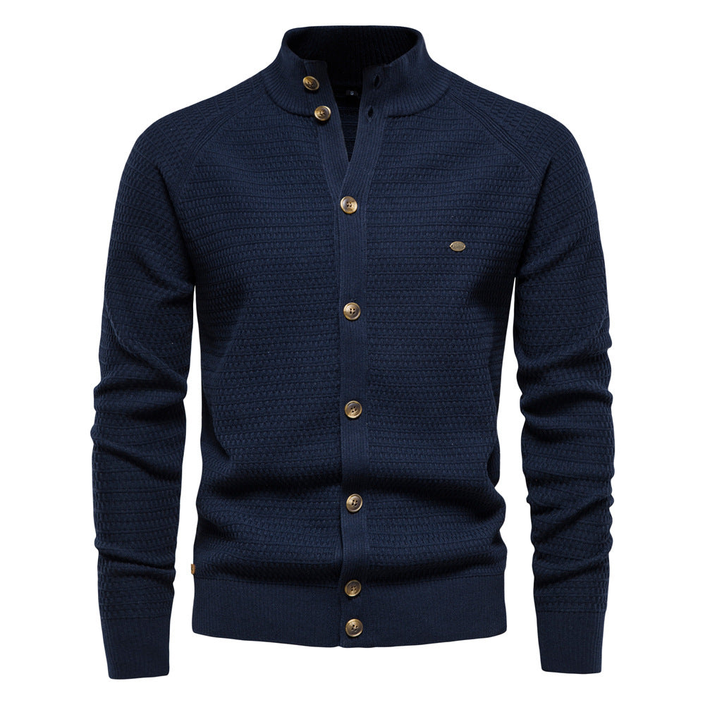 Herre Klippede Sweater med Stativ Krave