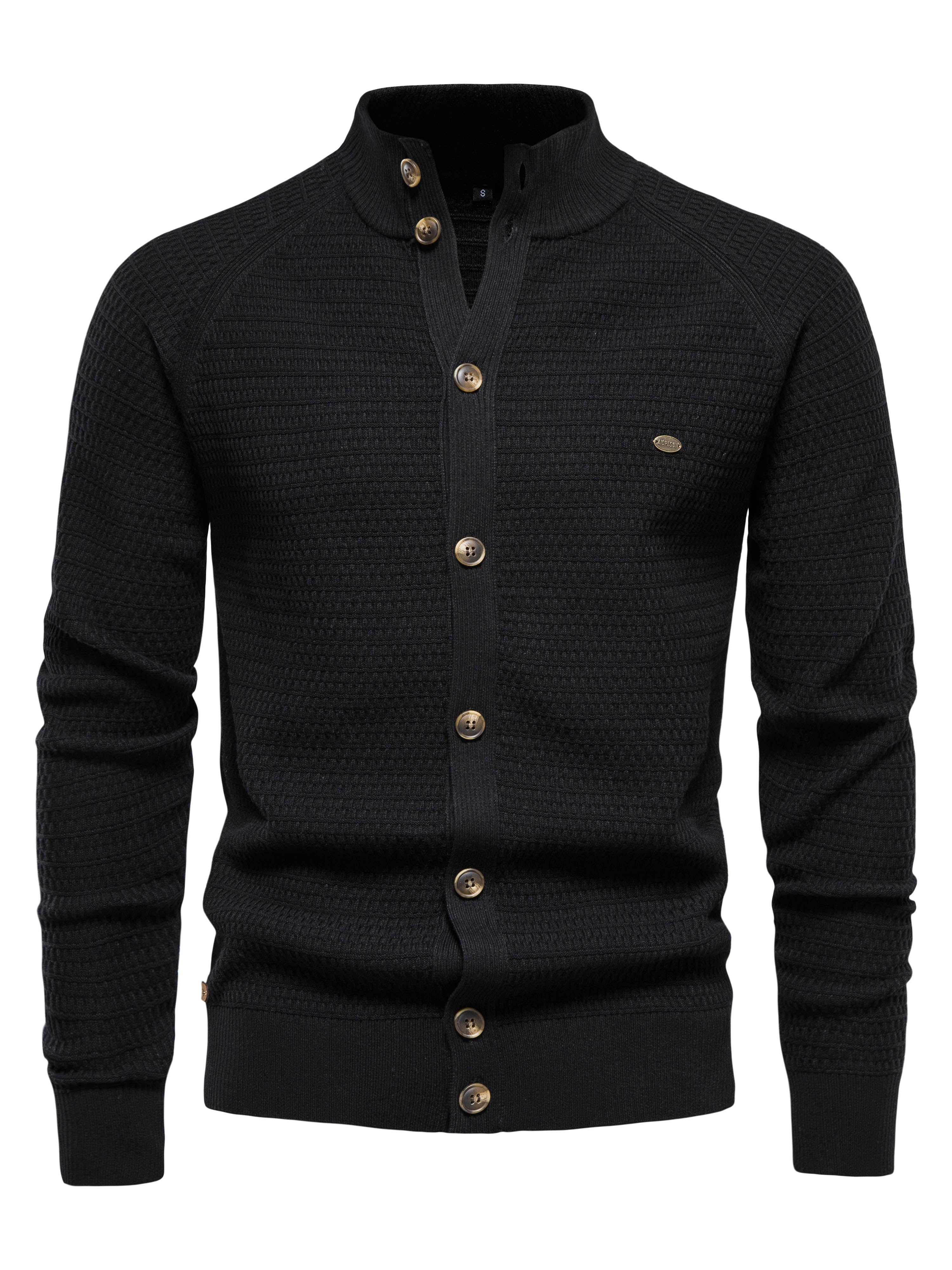 Herre Klippede Sweater med Stativ Krave